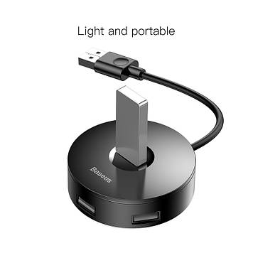 Перехідник юсб хаб з USB на флешку мишку BASEUS Оригінал чорний