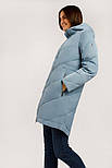 Подовжений жіночий стьобаний пуховик Finn Flare W19-32013-105 блакитний S, фото 3