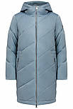 Подовжений жіночий стьобаний пуховик Finn Flare W19-32013-105 блакитний S, фото 4