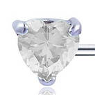 Пірсинг, штанги для сосків із кристалами серця, пари, штанга 16 мм, фото 2