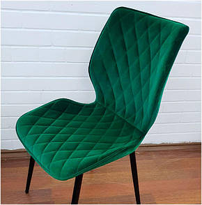 Стул Nolan W велюр зеленый B-1003 на деревянных коричневых ножках, дизайн Charles Eames, фото 2