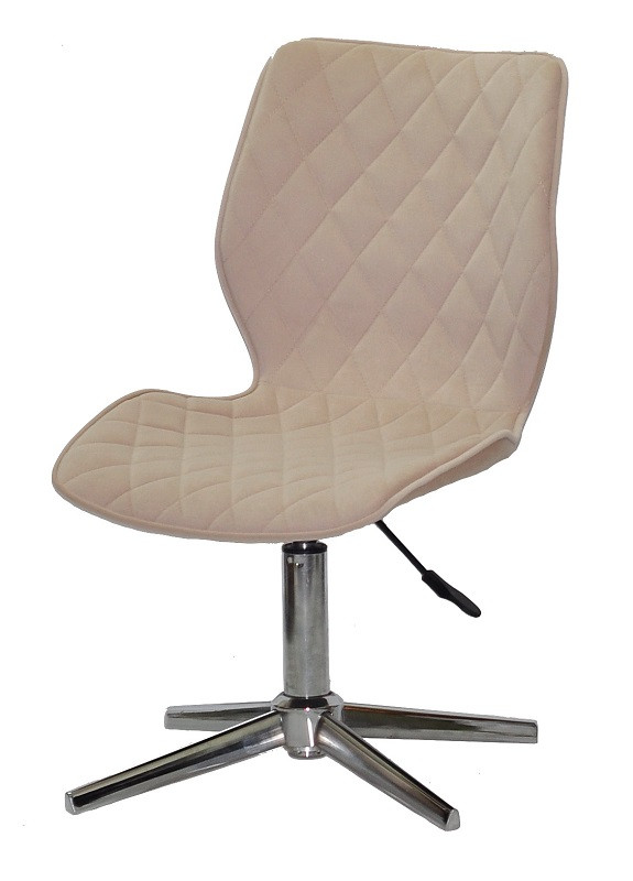 Стілець Toni Modern Base бежевий 1005 оксамит на хромованій хрестовині зі стопками, фото 1