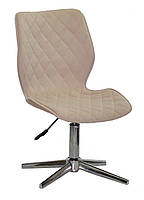 Стілець Toni Modern Base бежевий 1005 оксамит на хромованій хрестовині зі стопками, фото 3