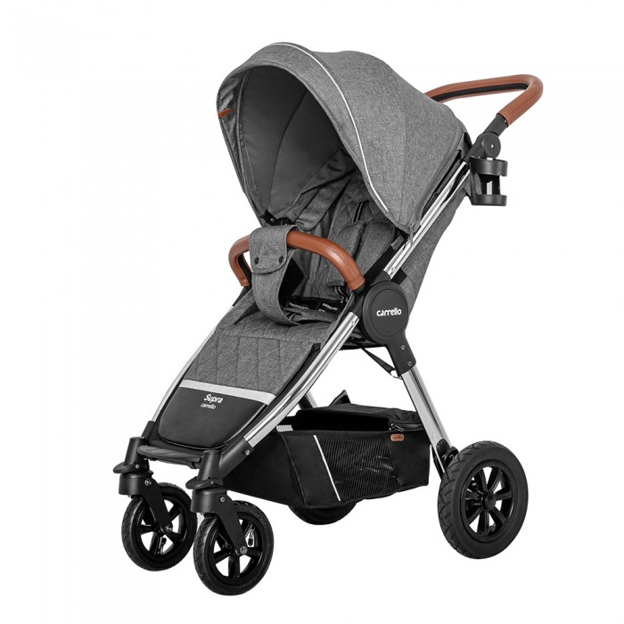 Дитяча прогулянкова коляска CARRELLO Supra CRL-5510 Carbon Grey на надувних колесах+дощовик L