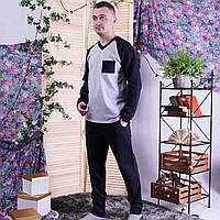Знову в наявності чоловічі байкові піжами серії 19077 Reglan Soft коттон начіс темно-синя ТМ УКРТРИКОТАЖ!