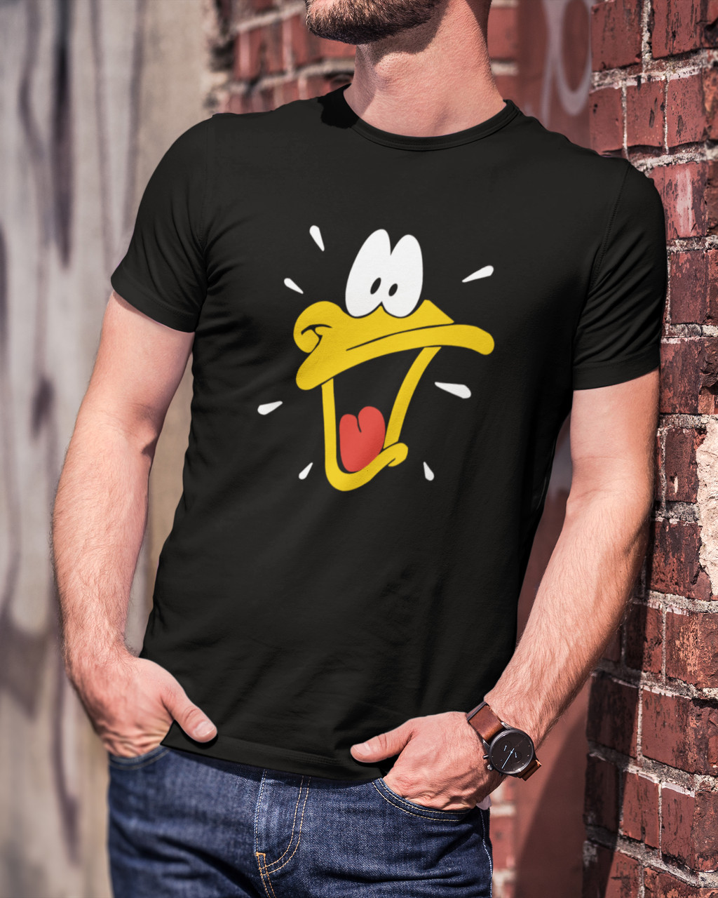 Футболка чоловіча чорна з принтом "Даффі Дак", фото 1