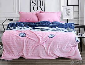 М'який теплий плед покривало велсофт мікрофібра полуторний Смужки зірки 160х220 на диван, ліжко