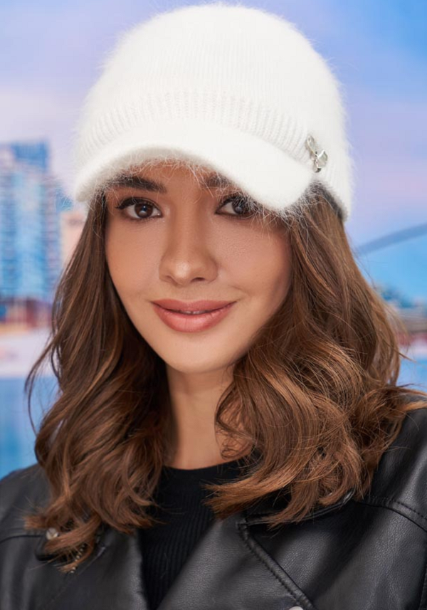 Жіноча тепла бейсболка білий "Долорес" 351W, фото 1