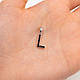 Підвіска "Буква L" чорні циркони родиум, фото 2