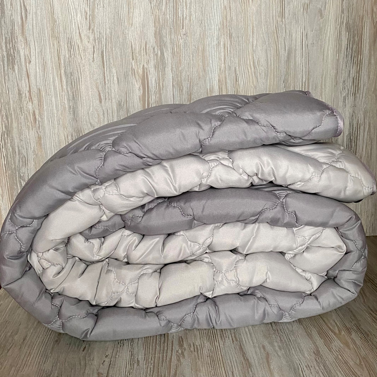 Ковдра полуторна тканини холлофайбер "ODA" 155*210 Стьобана ковдра Колір - сірий, фото 1