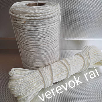 Мотузка Фал плетений поліамідний капроновий 6 мм 50 м для глибинних насосів