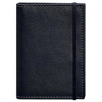 Обкладинка для паспорта з шкіри 1.0 (темно-синя) шкіра Krast