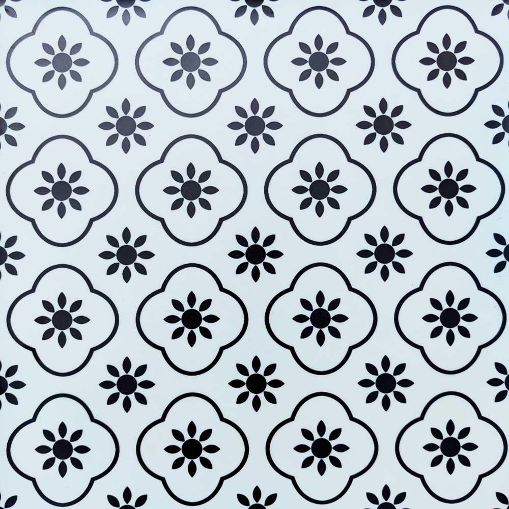 Вінілова плитка Білі Ромби Ромашки візерунки Матова самоклеючі панелі ПВХ для декору поштучно (СВП-215-М), фото 1