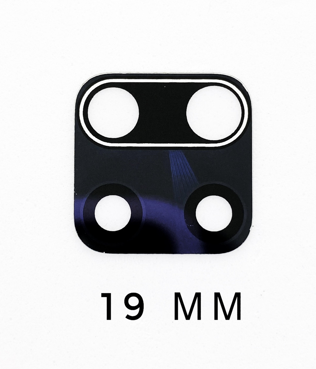Скло камери для Xiaomi Redmi Note 9S, Redmi Note 9 Pro чорне, без рамки 19 мм