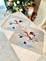 Салфетка гобеленовая новогодняя Снеговики-затейники LiMaSo RUNNER1062-49 салфетка 37х49 см