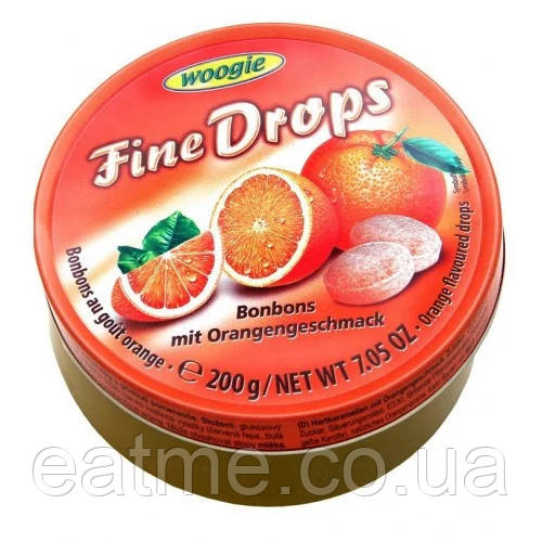 Woogie Fine Drops Льодяники зі смаком апельсина 200g