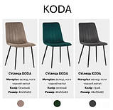 Обідній стілець Коду Koda зелений велюр + чорний метал, фото 11