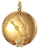 Кулон Xuping Позолота 18 К "Круглый Двухсторонний Медальон Знак Зодиака Близнецы"