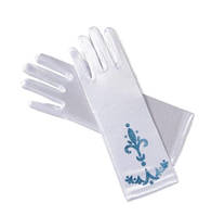 Перчатки з блискучим візерунком дитячі карнавальні для маленьких принцес білі