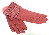 Сенсорные женские перчатки Ronaerdo трикотаж/флис, терракотовые