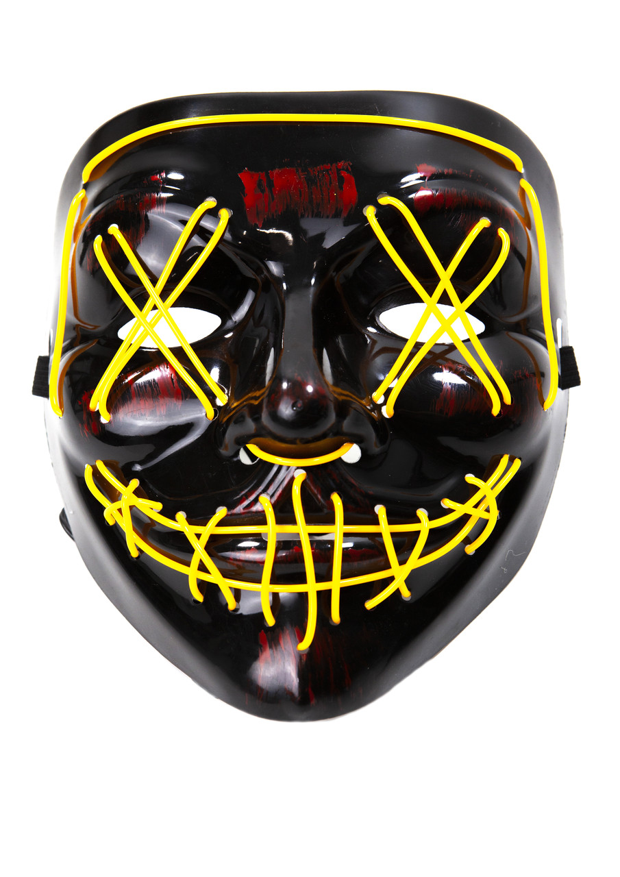 Неонова маска Purge Mask Судна ніч, що світиться жовта