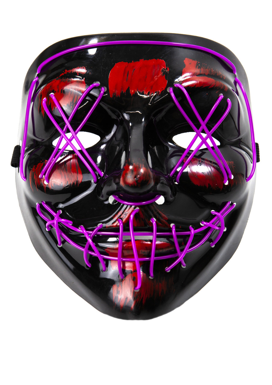 Неонова маска Purge Mask Судно ніч, світиться бузкова