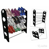 ПОЛИЦЯ (органайзер) ДЛЯ ВЗУТТЯ STACKABLE SHOE RACK НА 12 ПАР. Стійка для зберігання взуття