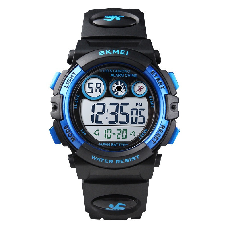 Skmei 1451 чорний із синім дитячий спортивний годинник