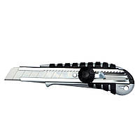 Ніж будівельний (корпус метал/гума) лезо 18мм гвинтовий замок SIGMA (8211051)