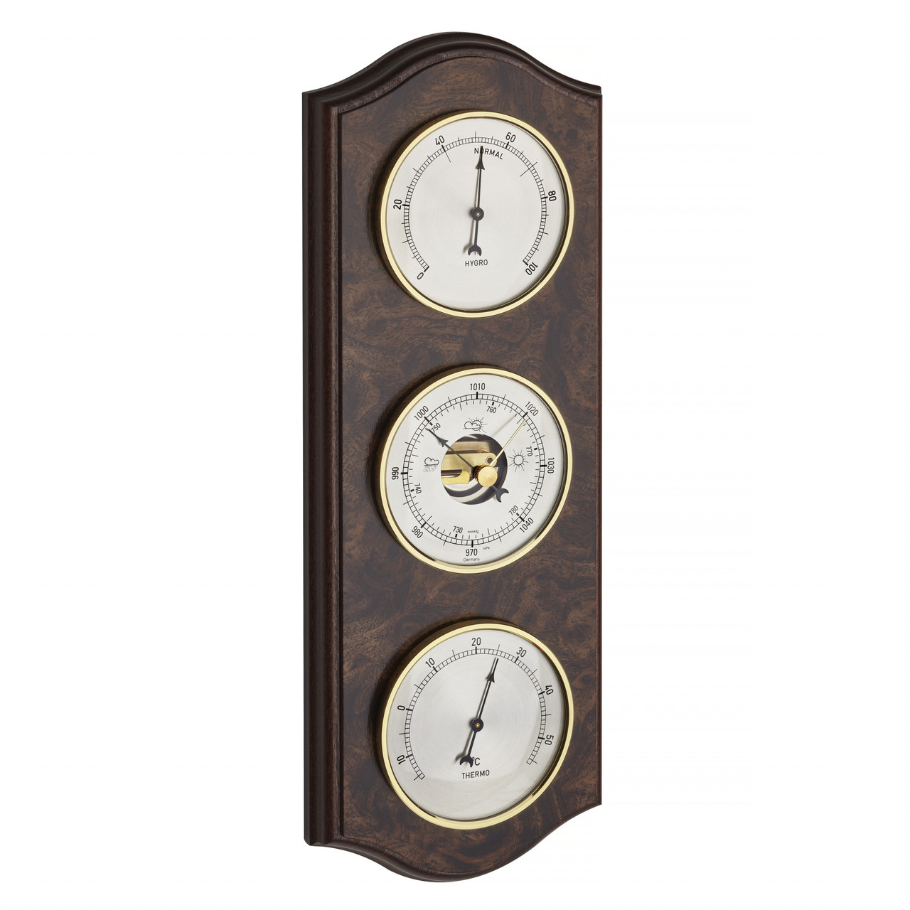 Барометр з гігрометром і термометром TFA Classic, мармуровий колір, d=93/93/93 мм, 337х123х37 мм