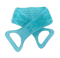 Силиконовая мочалка двусторонняя Silica Gel Bath Brush 70 см, бирюзовая (KG-2978)