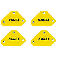 Набір власників магнітних міні 4кг 52×20×40×16×38мм (45,90,135°) 4шт SIGMA (4270251)