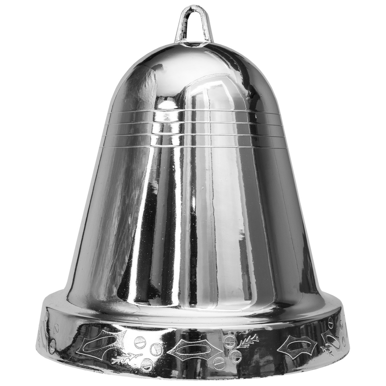 Велика ялинкова іграшка - дзвіночок, 25 см, пластик, сріблястий (890520), фото 1