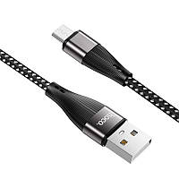 Кабель microUSB Hoco X57 Blessing 1m 2.4A. Кабель микроЮСБ тканевой 1м. Недорогой шнур USB для телефона