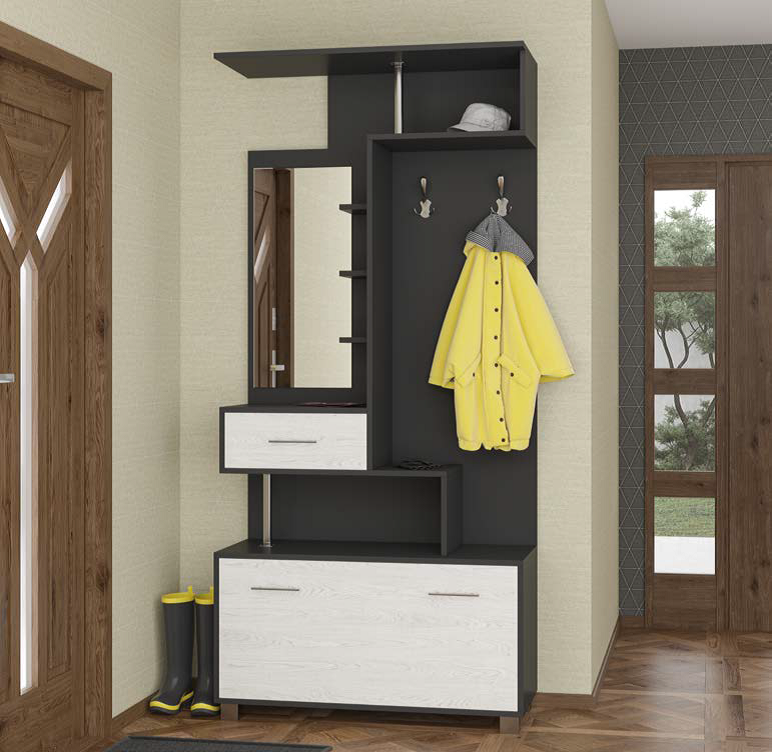 Прихожая Амина NEW (антрацит / аляска) Світ Меблів