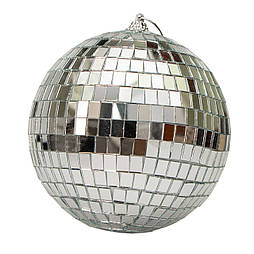 Ялинкова іграшка - куля "Диско", Дзеркальный сріблястий, D12 см, глянець (891732)