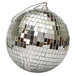 Ялинкова іграшка - куля "Диско", Дзеркальный сріблястий, D15 см, глянець (891749)