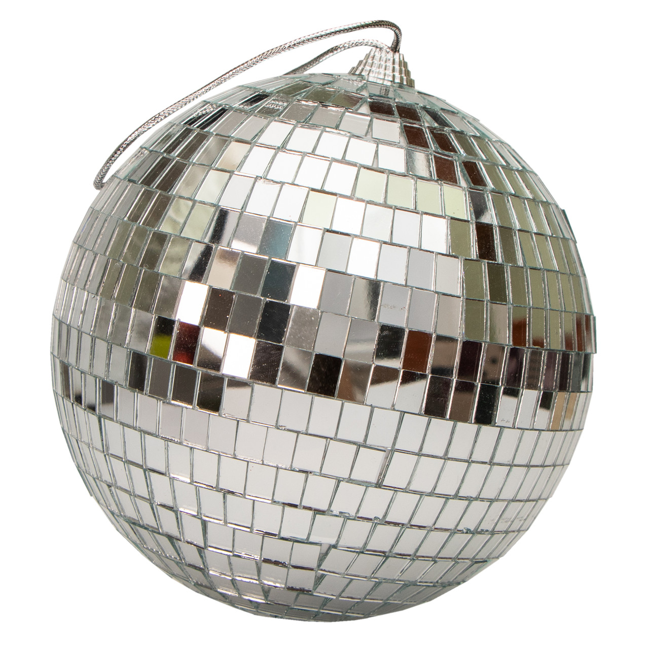 Ялинкова іграшка - куля "Диско", Дзеркальный сріблястий, D15 см, глянець (891749), фото 1
