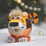 Новорічний сувенір зі скла, подарунок "Тигрик", фото 3