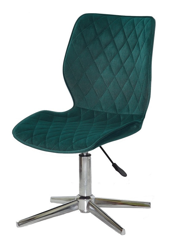 Стілець Toni Modern Base зелений В-1003 оксамит на хромованій хрестовині зі стопками, фото 1