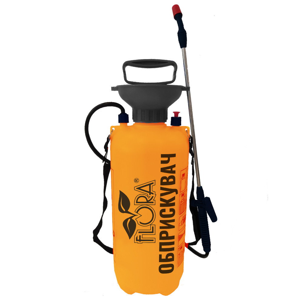 Обприскувач пневматичний 10л FLORA (шланг 1,2м) світло-помаранчевий
