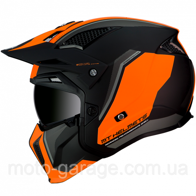 Мотошлем MT STREETFIGHTER SV TWIN MATT ORANGE L, фото 1