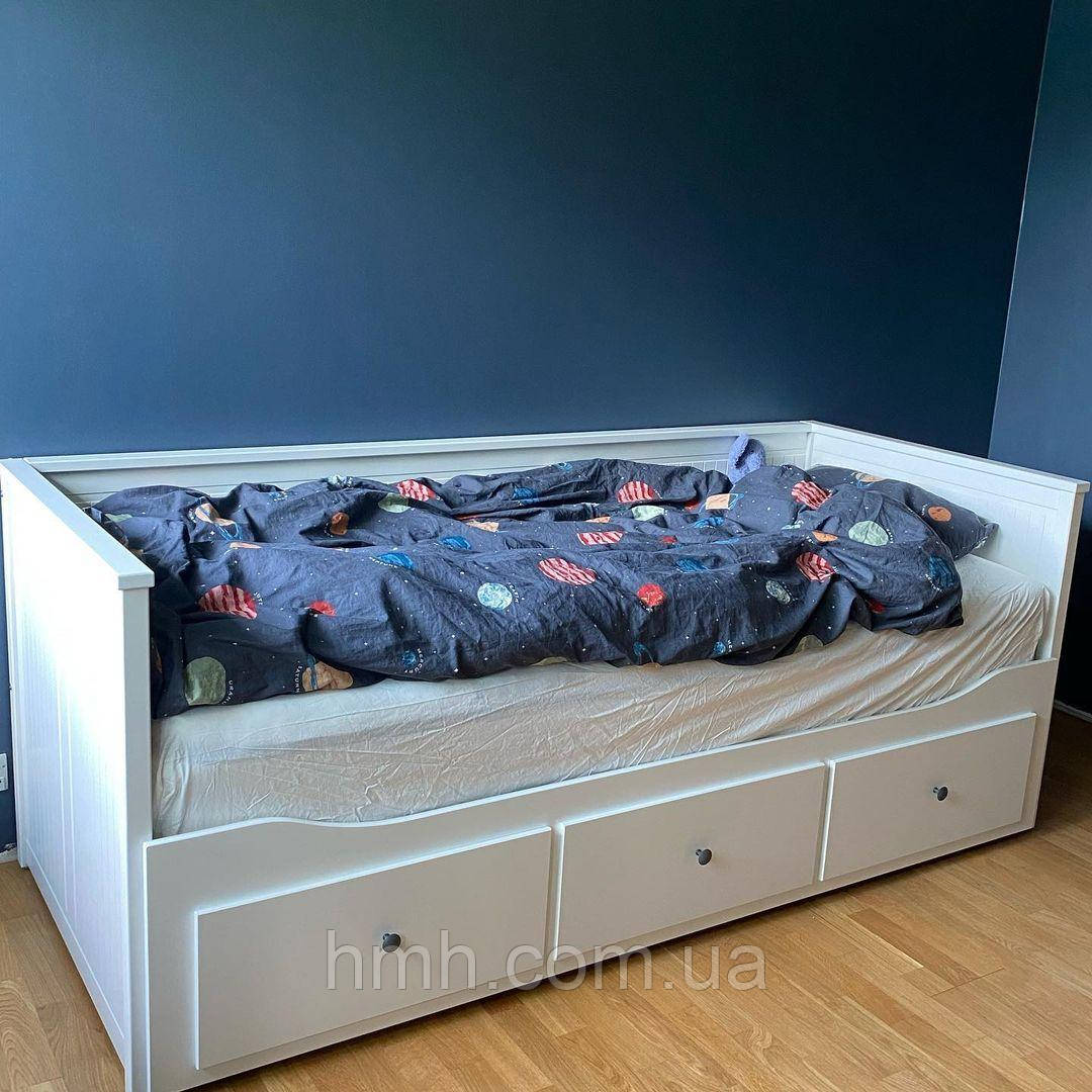 Купить IKEA HEMNES кушетка раскладная, кровать белая с матрасами ASVANG ...