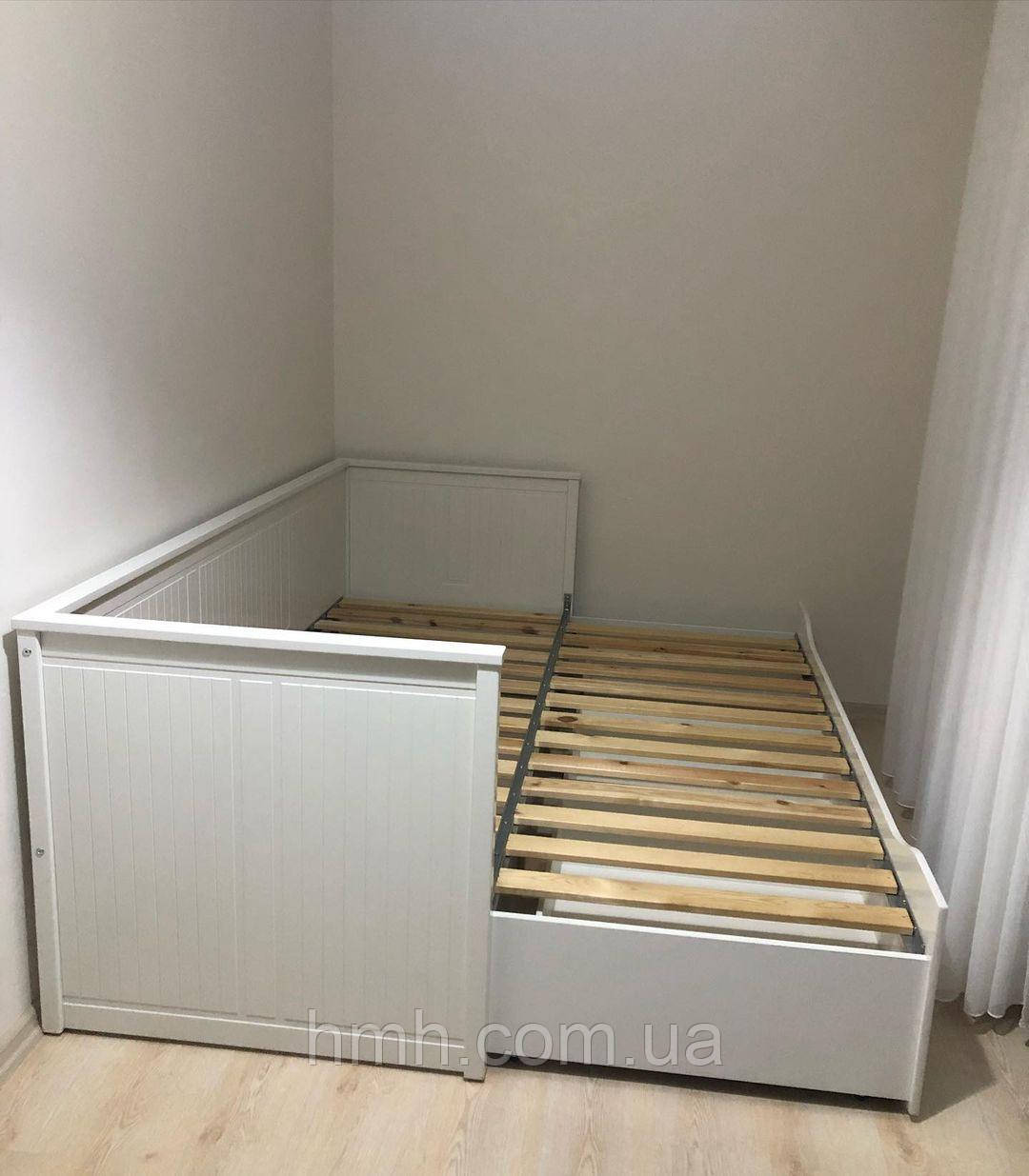 Купить IKEA HEMNES кушетка раскладная, кровать белая с матрасами ASVANG ...