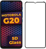 5D стекло Motorola G20 (Защитное Full Glue) Black (Моторола Мото Г20)