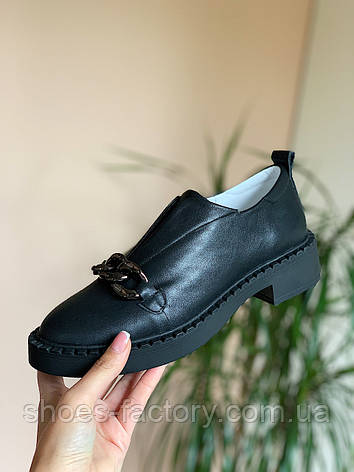 Лофери жіночі шкіряні чорні Ditas 39р., фото 1
