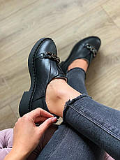 Лофери жіночі шкіряні чорні Ditas 39р., фото 4