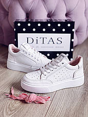 Білі кеди жіночі шкіряні Осень 2021 Ditas, фото 2