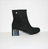 Жіночі чорні черевики ботільйони середній підбор замш 36, фото 6