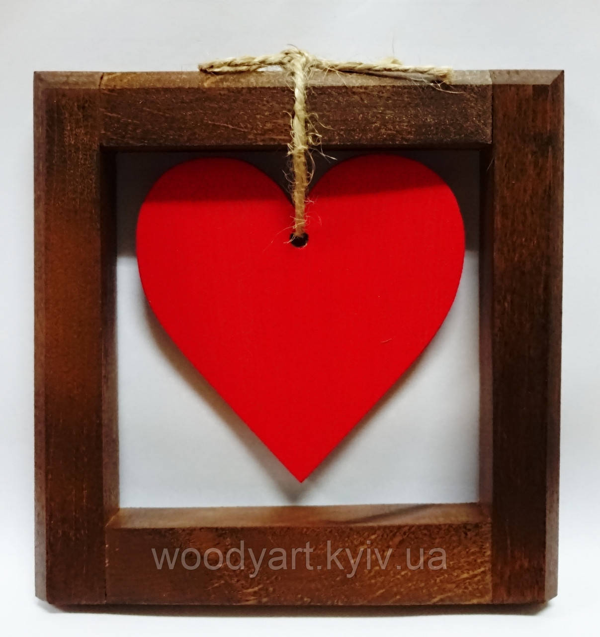 Серце в рамці з дерева, фото 1